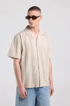 Shirt Idris relaxed fit shirt met korte mouwen en bloemdetails