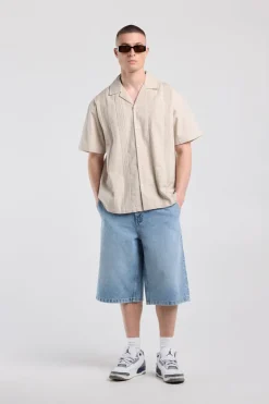 Shirt Idris relaxed fit shirt met korte mouwen en bloemdetails
