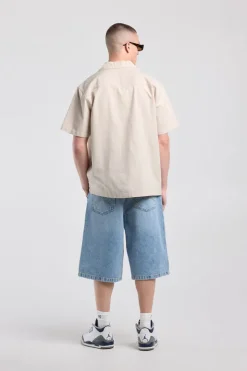 Shirt Idris relaxed fit shirt met korte mouwen en bloemdetails