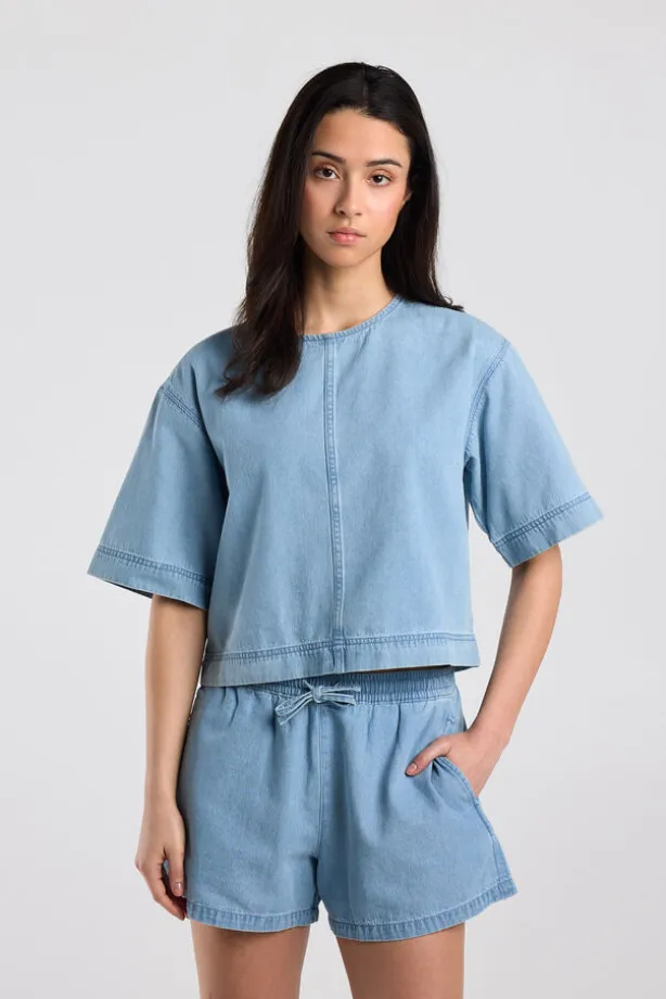 Shirt Ilena shirt met korte mouwen en knoopsluiting achter