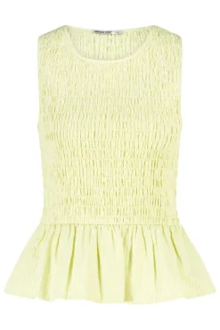 Shirt Isero mouwloze smock top met ruffle onderkant