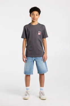 Short Nate Jr denim short met relaxed fit voor boys