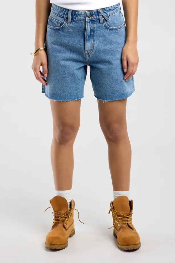 Short Nera denim short met high waist en loose fit