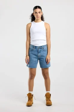 Short Nera denim short met high waist en loose fit