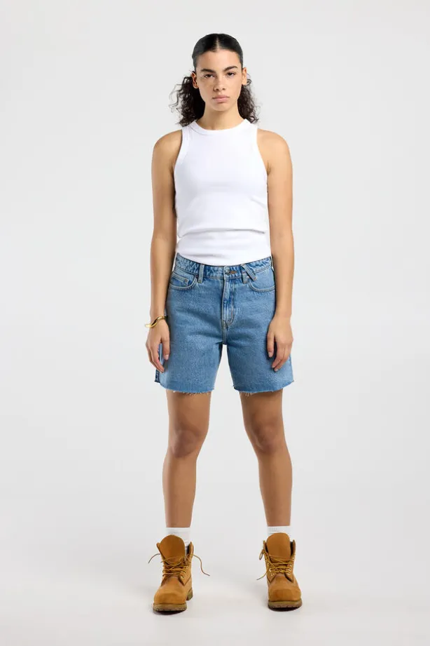Short Nera denim short met high waist en loose fit