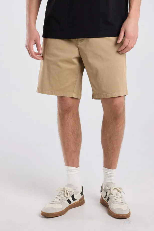 Short Niels regular fit chino short met knoop- en ritssluiting