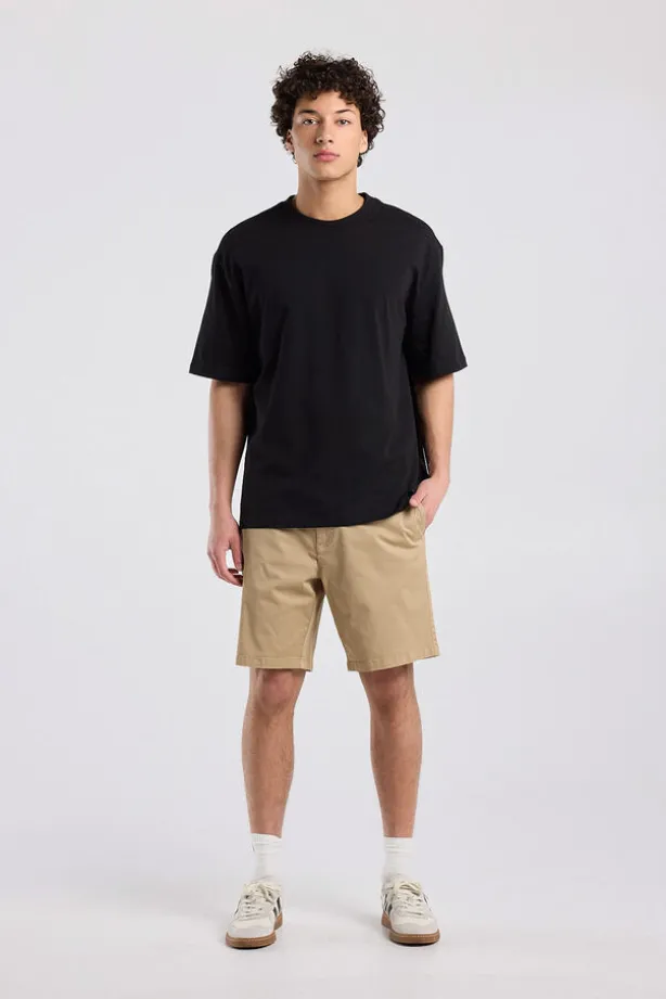Short Niels regular fit chino short met knoop- en ritssluiting