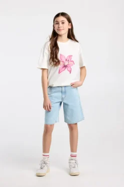 Short Niya Jr denim short met loose fit