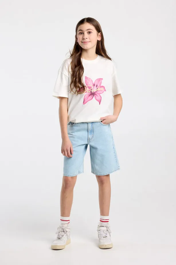 Short Niya Jr denim short met loose fit