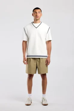 Short Nordin relaxed fit short met elastische tailleband en koord