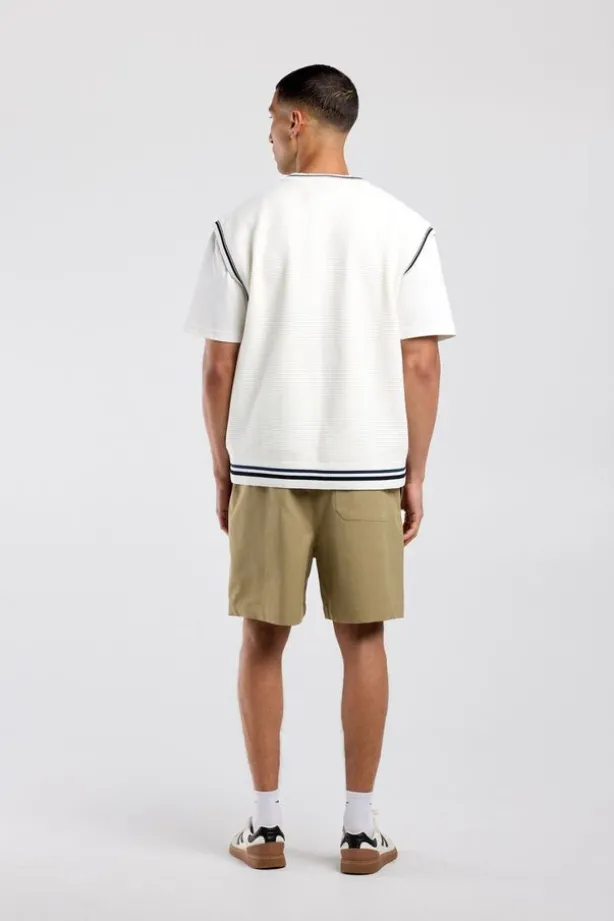 Short Nordin relaxed fit short met elastische tailleband en koord