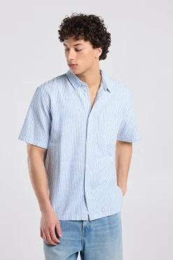 Short sleeve shirt Ido linnen shirt met borstzak