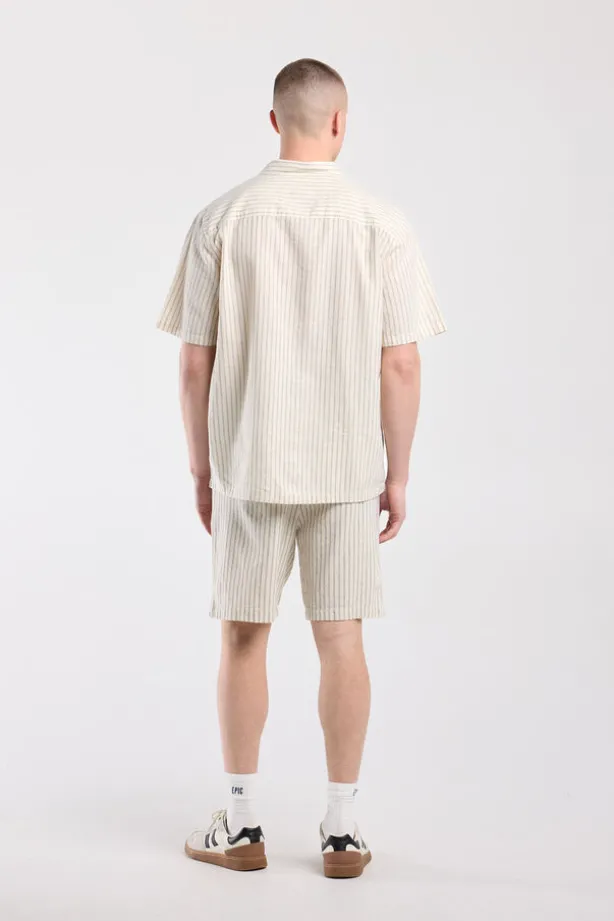 Short sleeve shirt Ido linnen shirt met borstzak