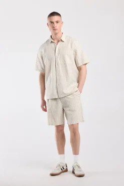 Short sleeve shirt Ido linnen shirt met borstzak