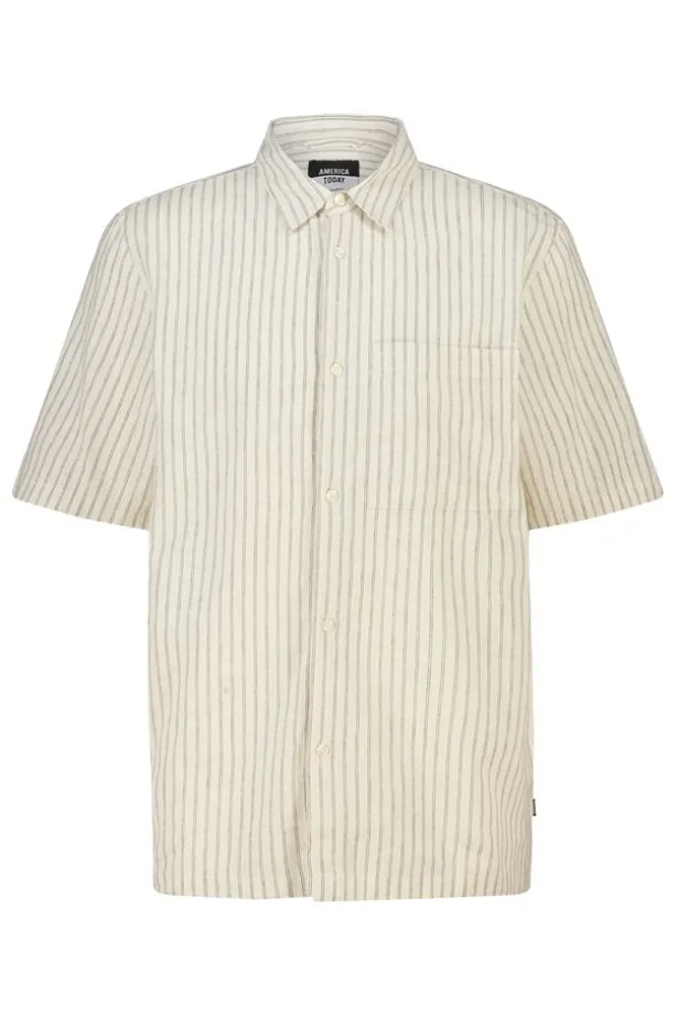 Short sleeve shirt Ido linnen shirt met borstzak