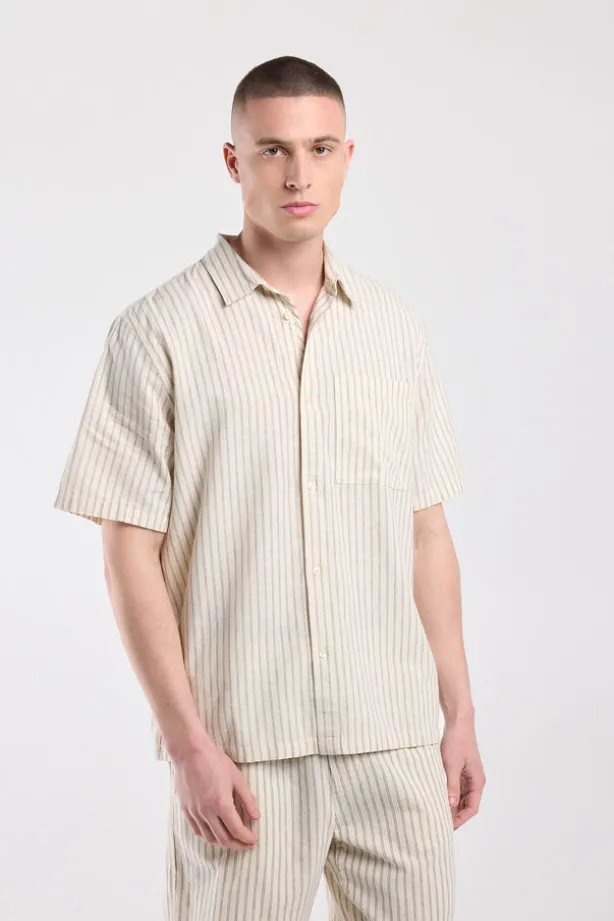 Short sleeve shirt Ido linnen shirt met borstzak
