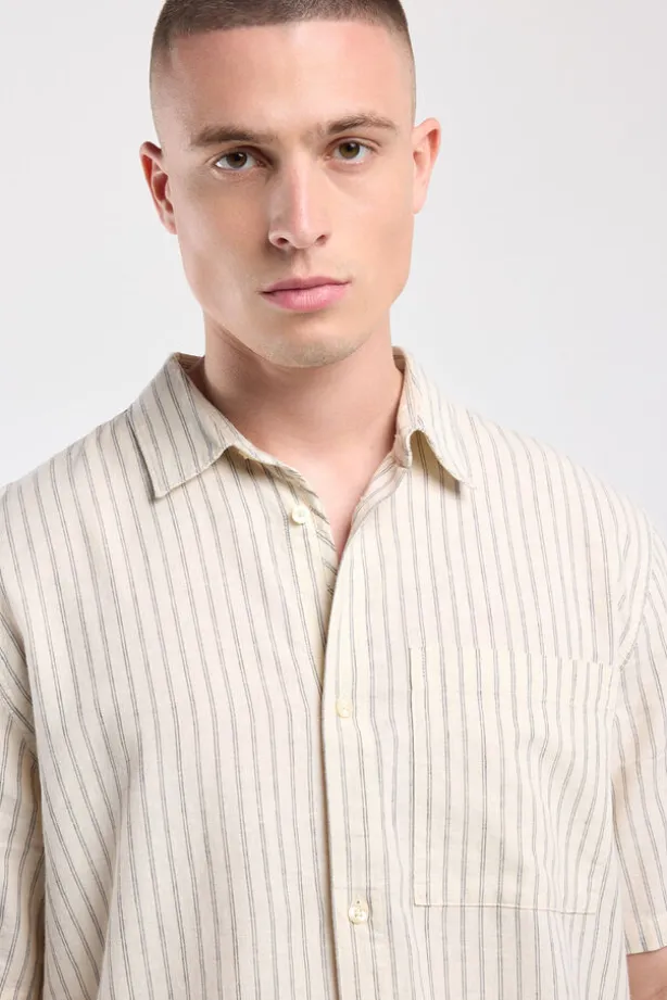 Short sleeve shirt Ido linnen shirt met borstzak