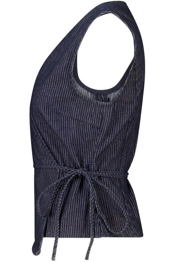 Sleeveless top Iona Wikkeltop met V-hals