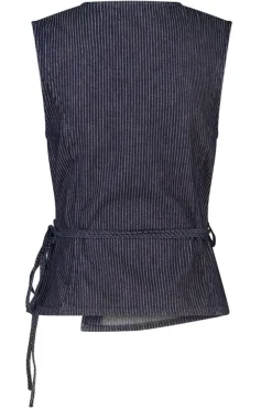 Sleeveless top Iona Wikkeltop met V-hals