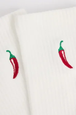 Sokken Thabo Fun hoge sokken met embroidery detail