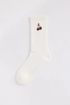 Sokken Thabo Fun hoge sokken met ribstructuur en embroidery