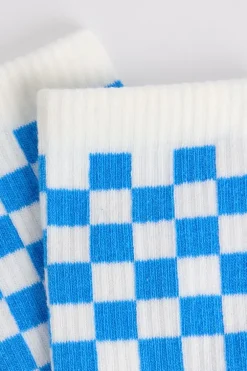 Sokken Tula B hoge sokken met ruitpatroon
