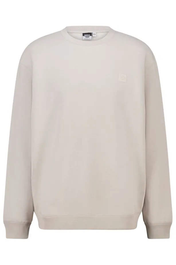 Sweater Sealey Crew Crewneck sweater met relaxed fit en tonale patch