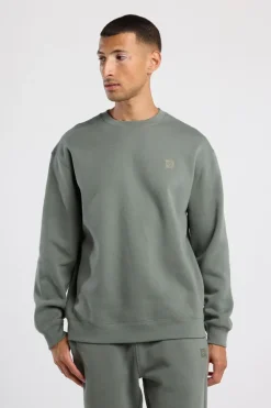 Sweater Sealey Crew Crewneck sweater met relaxed fit en tonale patch