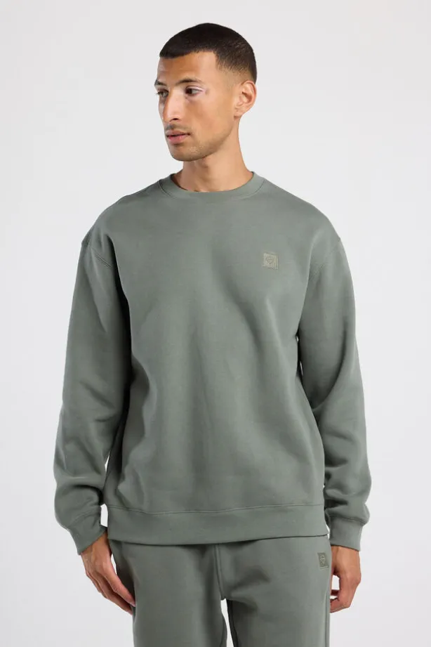 Sweater Sealey Crew Crewneck sweater met relaxed fit en tonale patch