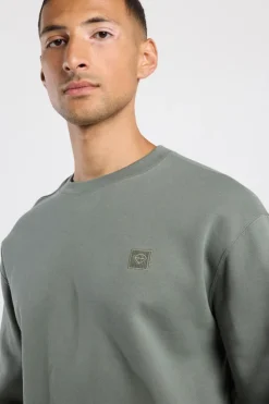Sweater Sealey Crew Crewneck sweater met relaxed fit en tonale patch