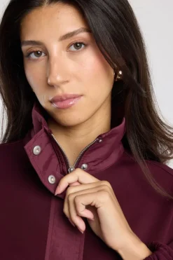 Sweater Serena half zip sweater met hoge kraag