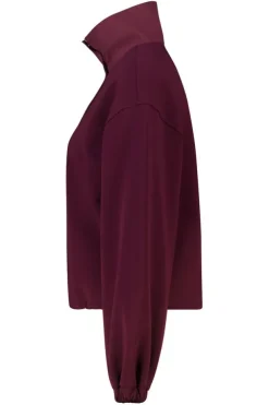 Sweater Serena half zip sweater met hoge kraag
