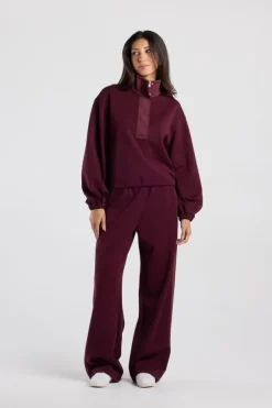 Sweater Serena half zip sweater met hoge kraag