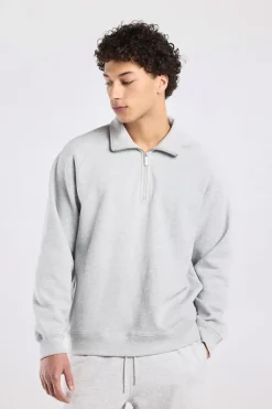 Sweater Sidney half zip sweater met half zip en relaxed fit