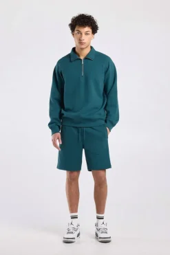 Sweater Sidney half zip sweater met half zip en relaxed fit