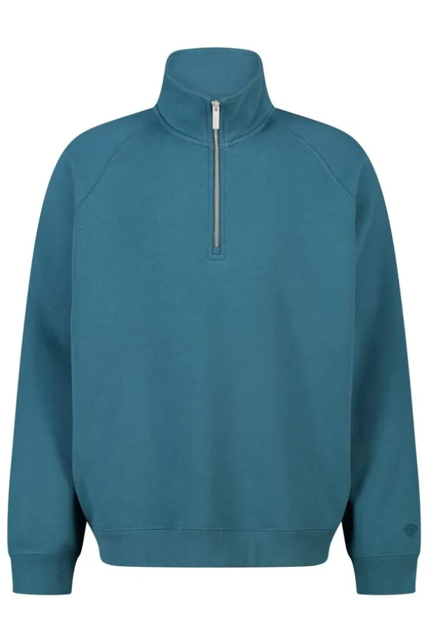 Sweater Sidney half zip sweater met half zip en relaxed fit