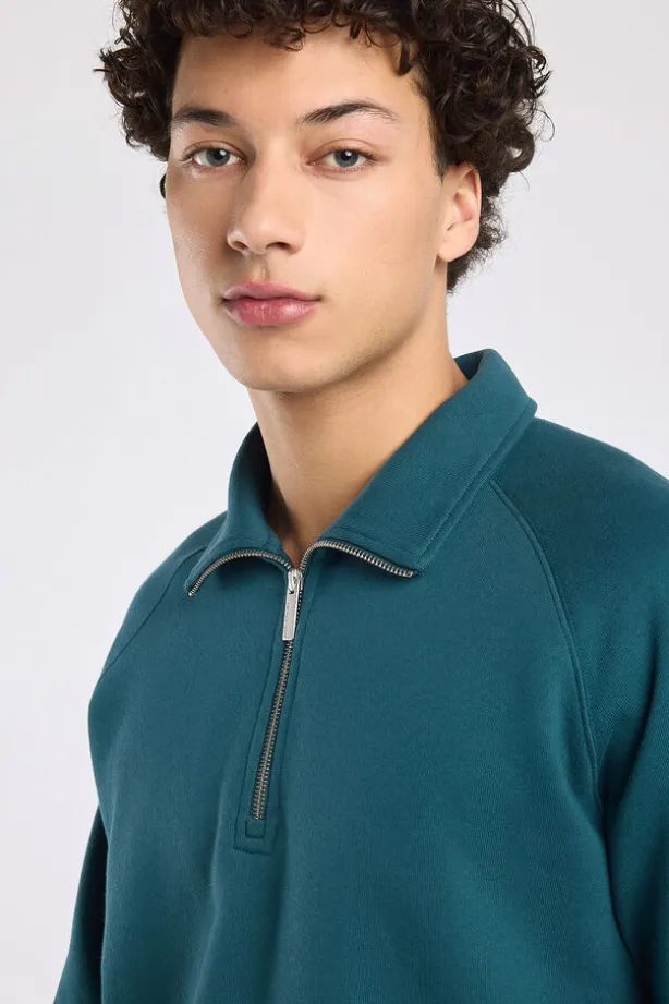 Sweater Sidney half zip sweater met half zip en relaxed fit