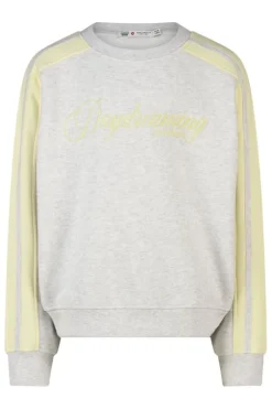 Sweater Siri JR sweater met chest print en contraststrepen