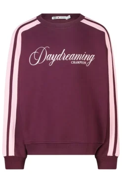 Sweater Siri JR sweater met chest print en contraststrepen