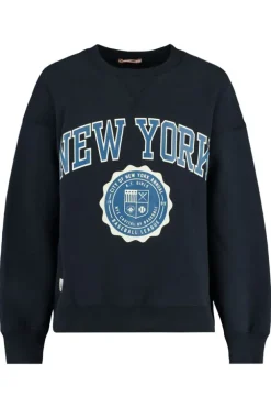 Sweater Sue Jr Loose fit sweater met 'New York' tekstopdruk