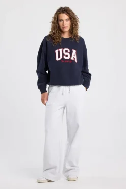 Sweat Senna Sweater met New York City en USA print