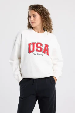 Sweat Senna Sweater met New York City en USA print