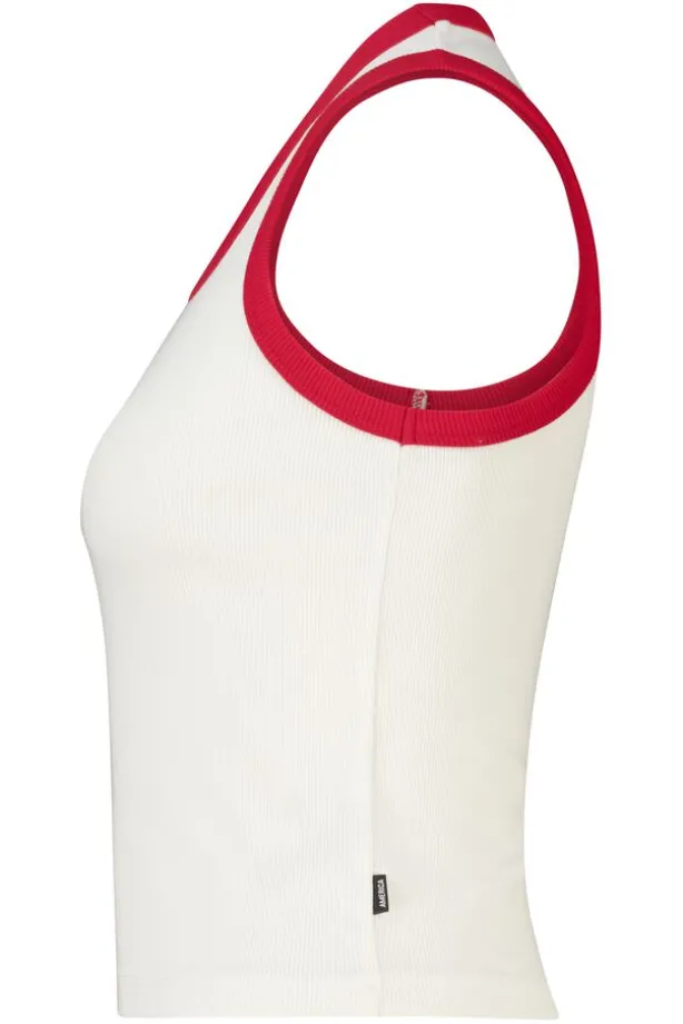 Tanktop Goya slim fit tanktop met borduring op de rug