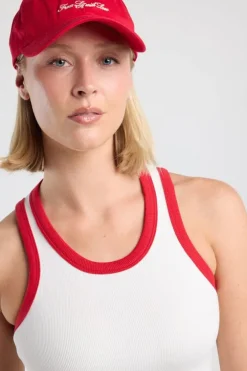 Tanktop Goya slim fit tanktop met borduring op de rug