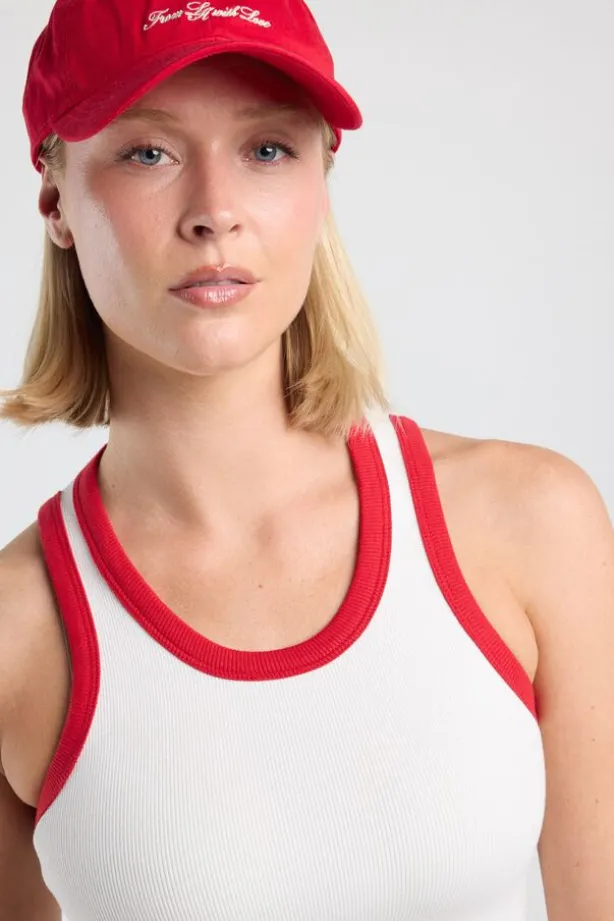 Tanktop Goya slim fit tanktop met borduring op de rug