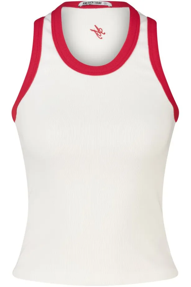 Tanktop Goya slim fit tanktop met borduring op de rug