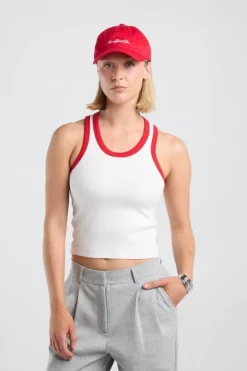 Tanktop Goya slim fit tanktop met borduring op de rug