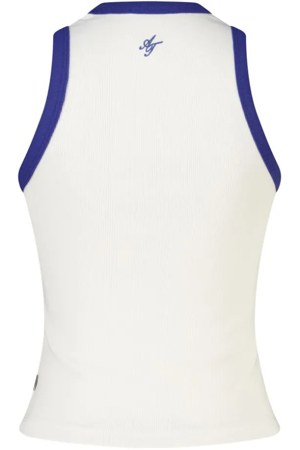Tanktop Goya slim fit tanktop met borduring op de rug