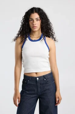Tanktop Goya slim fit tanktop met borduring op de rug