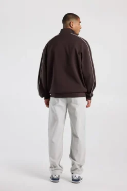 Track jacket Bobby relaxed fit track jacket met piping details